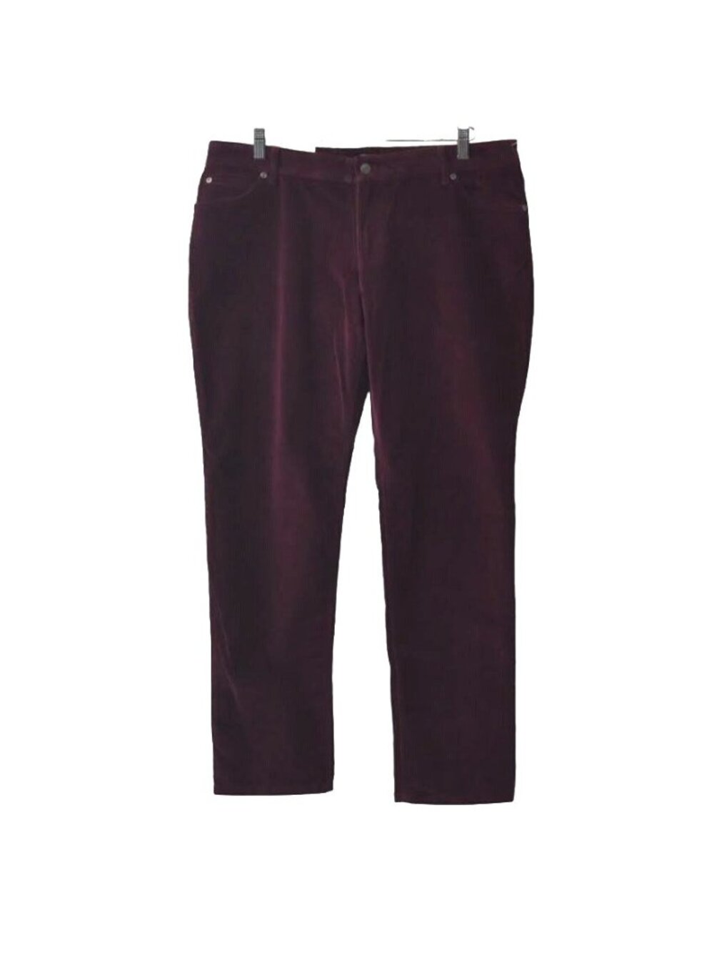 J Jill Corduroy Jeans Womens 16P Authentic Fit Slim Leg Stretch Winterberry Red